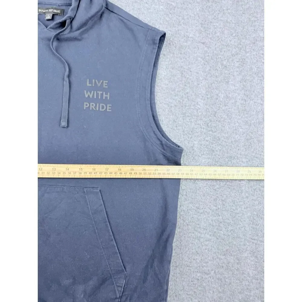 Banana Republic Men's Size Large Live With‎ Pride Cotton Sleeveless Hoodie